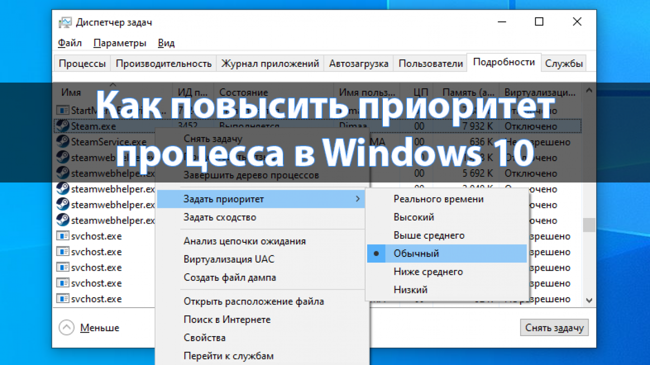 Как повысить приоритет процесса в Windows 10 - Windd.pro