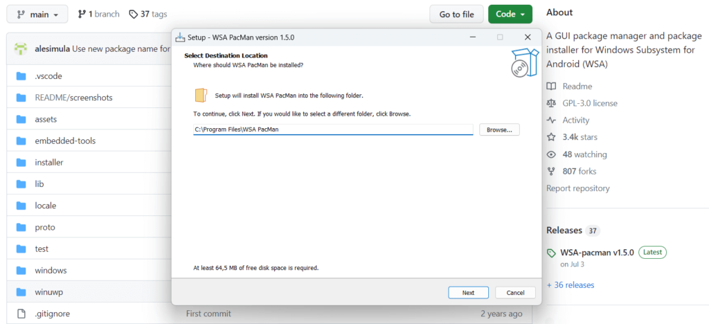 APK installer on WSA Windows 11